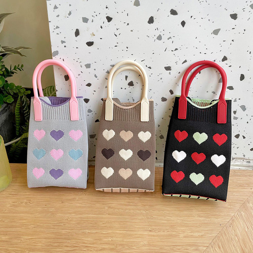 Girly pink love mini mobile phone bag niche design Korean version versatile compact one-shoulder crossbody bag student coin purse