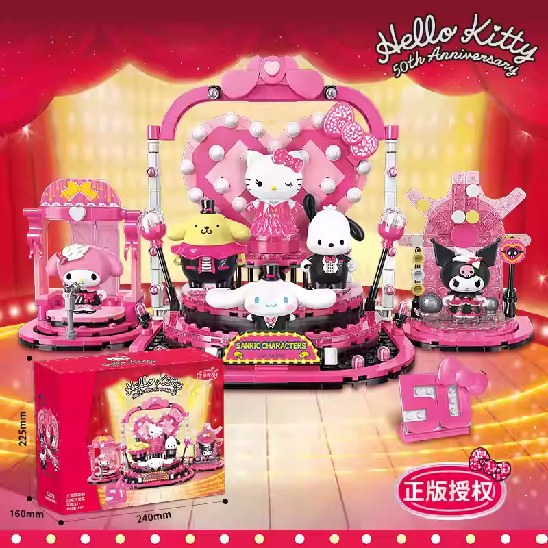 Wonderful Building Blocks Keeppley Sanrio Shines Broadway Assembled Toys Kulomi Ornaments Gifts for Girls