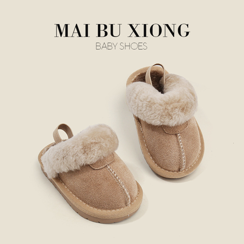 Wheat bear autumn winter boys with cotton slippers Baby children's toddler shoes Warm girls shoes with cashmere baby shoes