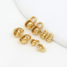 18k包金开口包扣内带圈不带圈珠配件串珠手链diy手工饰品配件B70