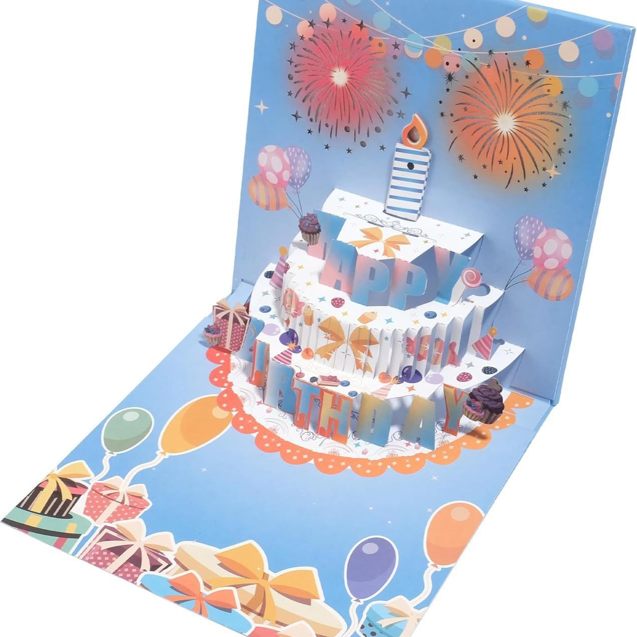 파란색 생일 카드 0666