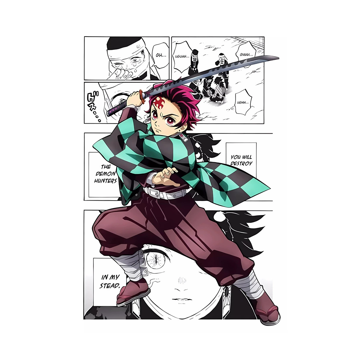 Японский фильм анимационный постер Demon Slayer Данжиро Ноцуке манга детская спальня картина домашнее оформление холст