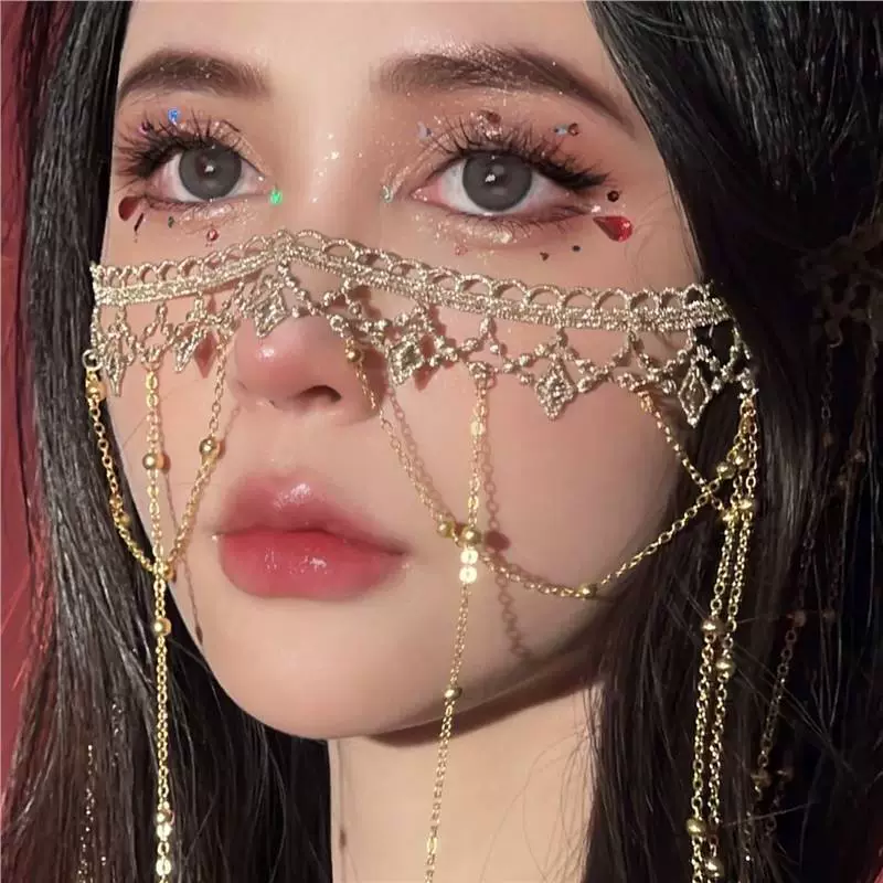 Супер-бессмертная кисточка с лицевым лицом, ниша, экзотический ветер, вуаль, древний стиль, висящие на ушах, личность высокого уровня, принцесса Hanfu, чтобы покрыть лицо