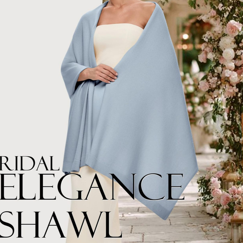 Gentle Solid-Color Knitted Shawl Sweater for Warmth, Suitable for Daily Commuting, Simple Solid-Color Fine-Knit Long Shawl