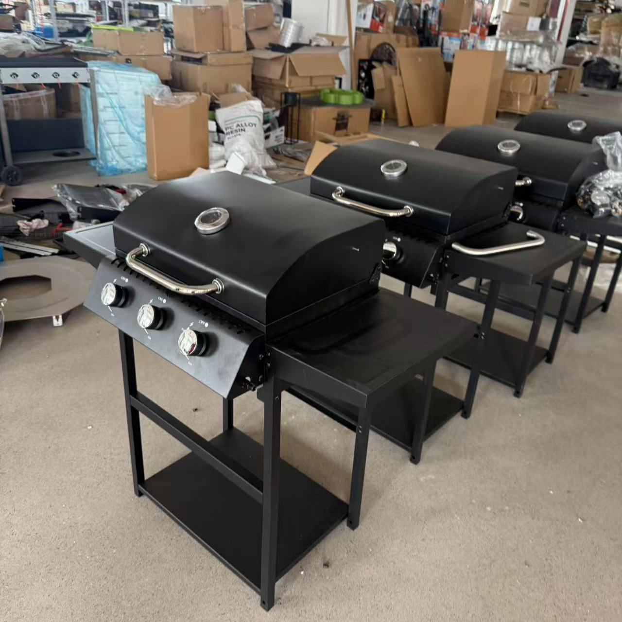 Parrilla de gas grande multifuncional con horno lateral, parrilla americana, campamento al aire libre, barbacoa de fiesta informal