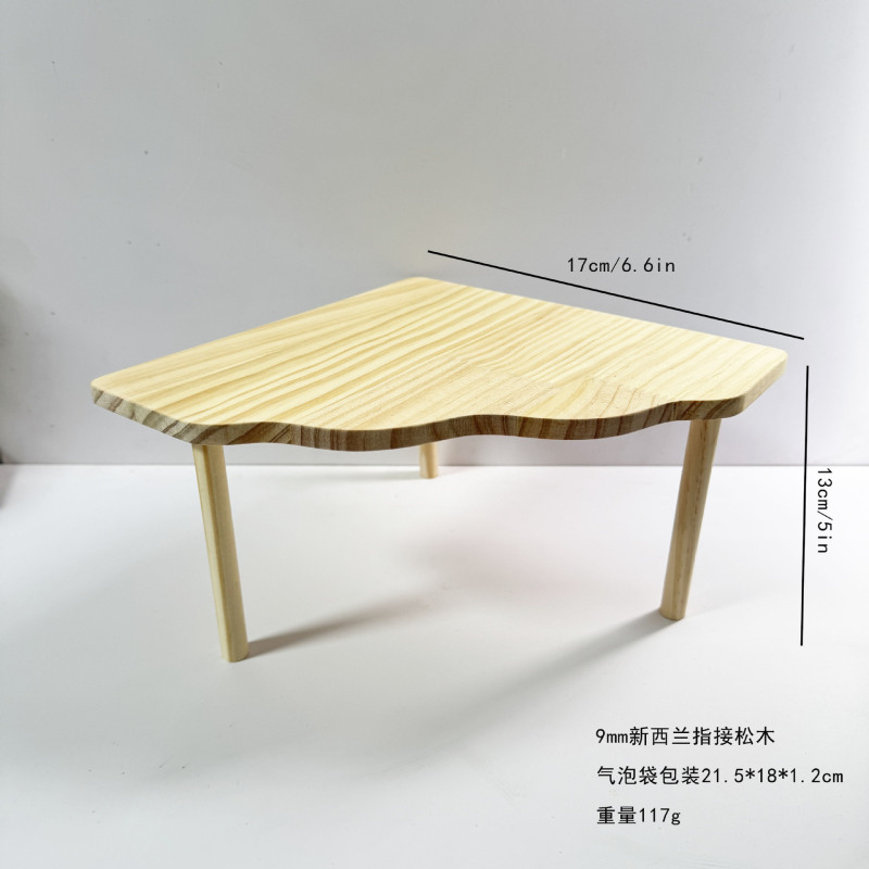 クロスボーダー木製ハムスター造景プラットフォームハムスター扇形実木テーブルハムスター玩具ハムスターケージ造景用品|undefined