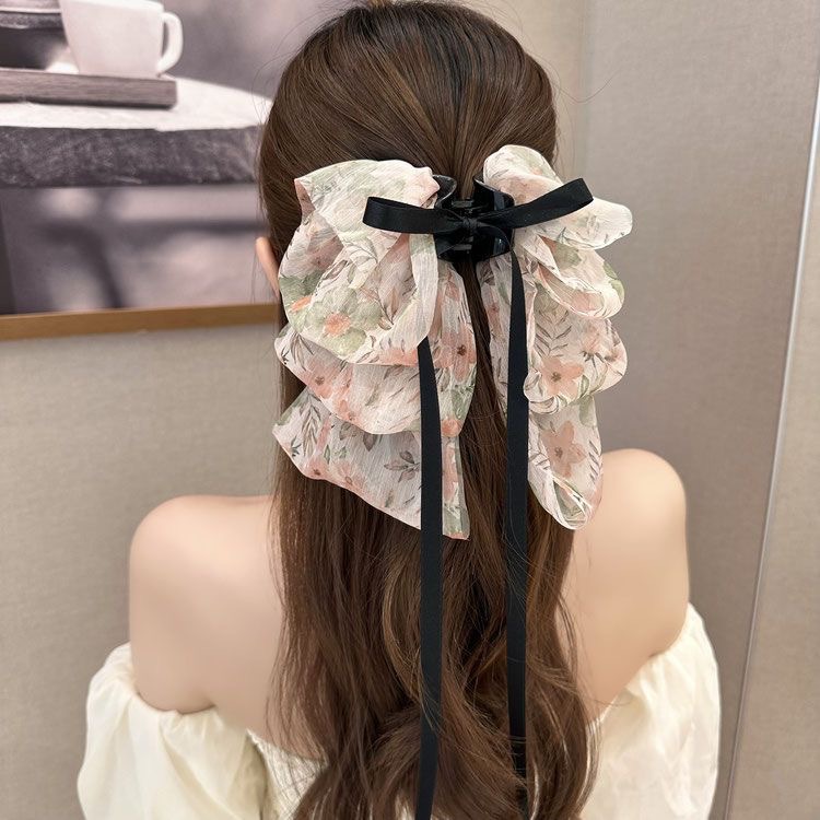 Women's Japanese Style Sweet Bow Knot Cloth Floral Hair Claws display picture 18