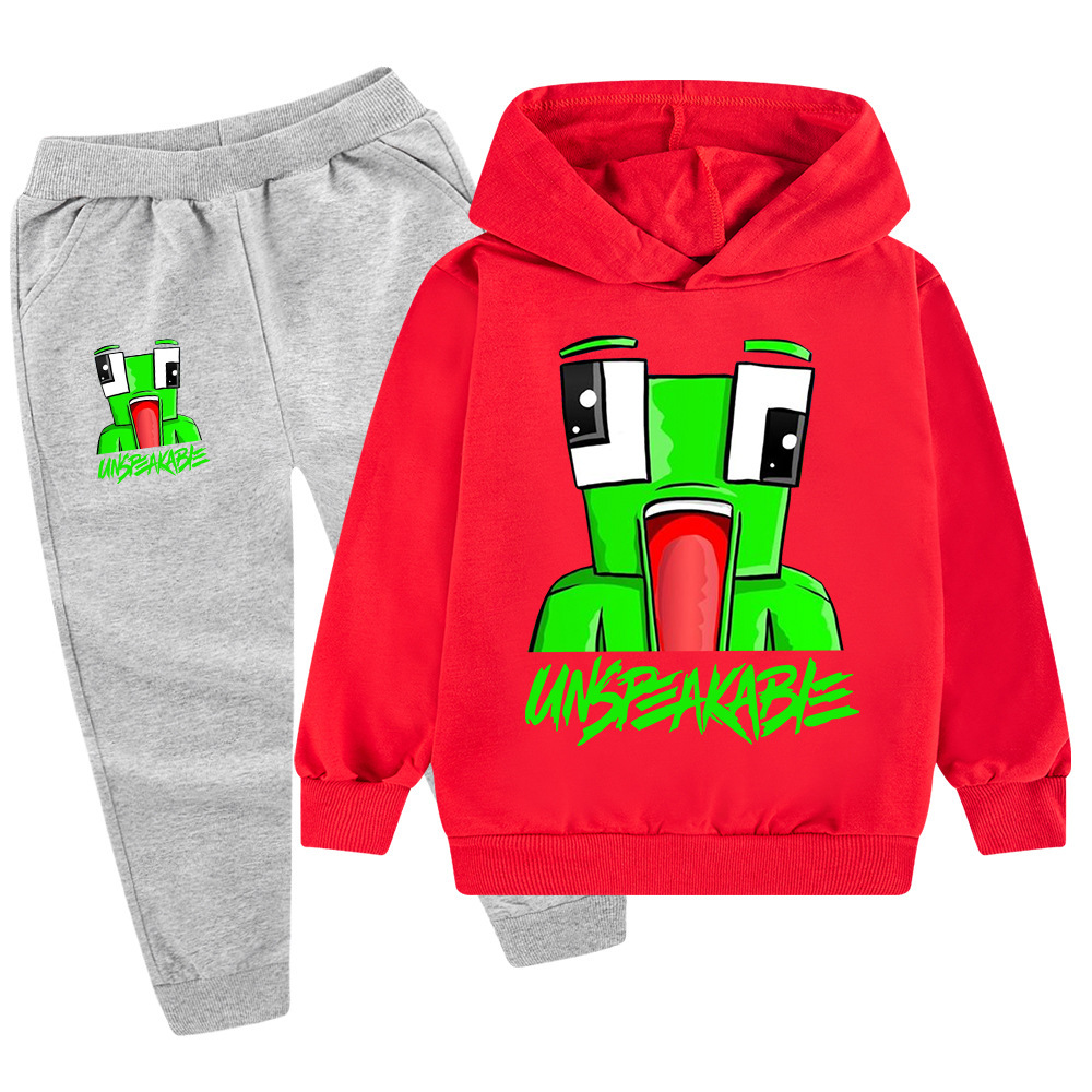 Hot selling unspeakable printed pattern children's clothing set hoodie hoodie+pants_voghion.com