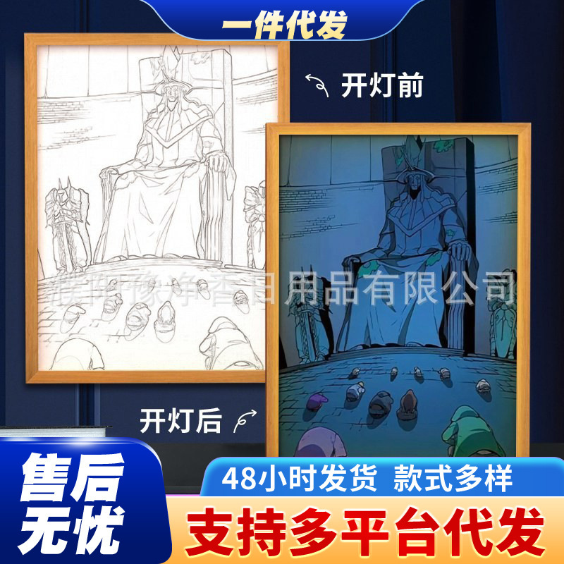 I Upgraded Solo Levelin Anime Peripheral Decorative Painting Night Light Window Sill Desktop Ornaments Luminous Painting Alone