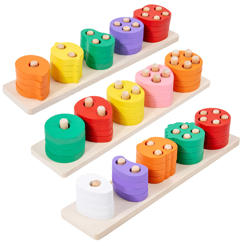 Madera para niños Montessori conjunto de frutas y verduras bloques de construcción frutas y verduras forma a juego color cognitivo educación temprana juguetes educativos