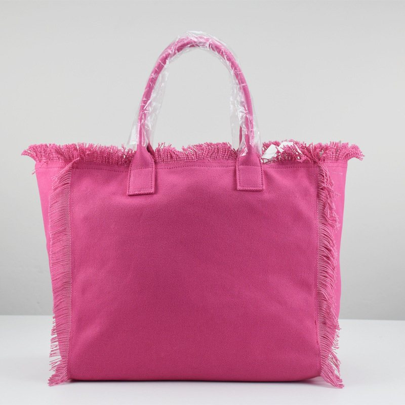 2024时尚新款帆布大容量托特包韩系流苏女包通勤便携手提包背包