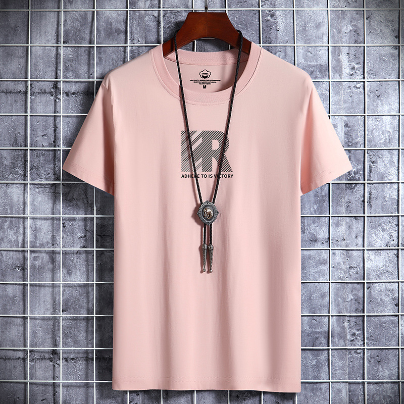 Camiseta de manga corta de los hombres de moda de verano de los hombres de algodón suelto Top bottoming camisa Nueva INS de moda pareja estudiante media manga