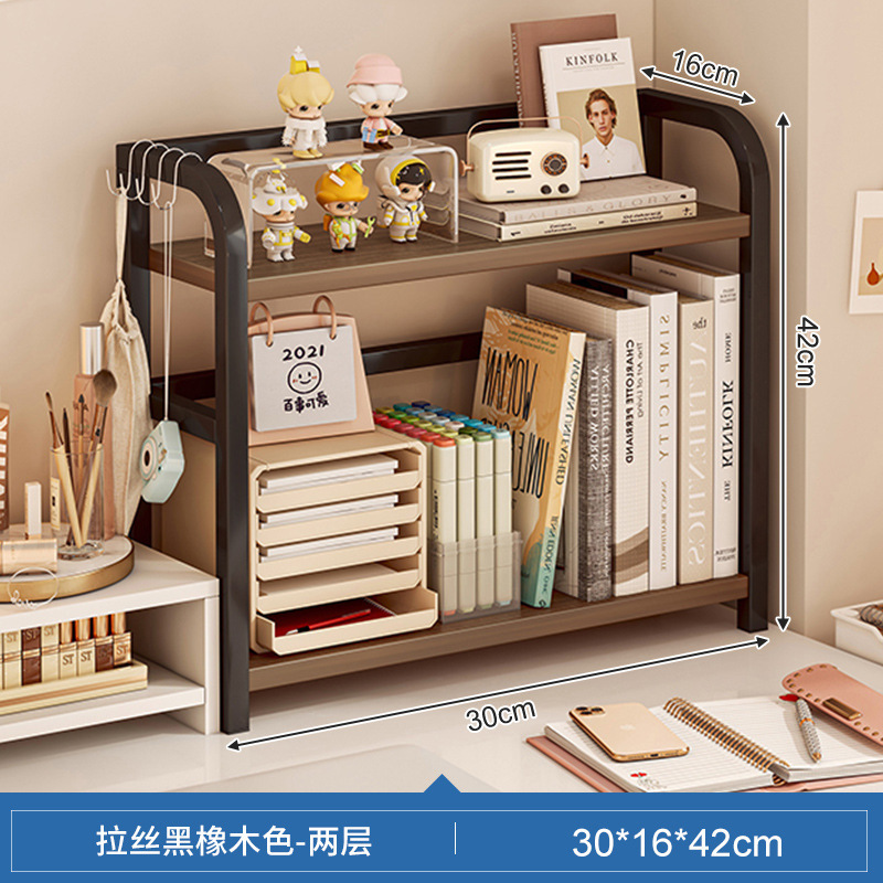 Estante de escritorio de escritorio de almacenamiento de estantes de escritorio de escritorio de oficina dormitorio de estudiantes libros cosméticos hierro forjado acabado estante