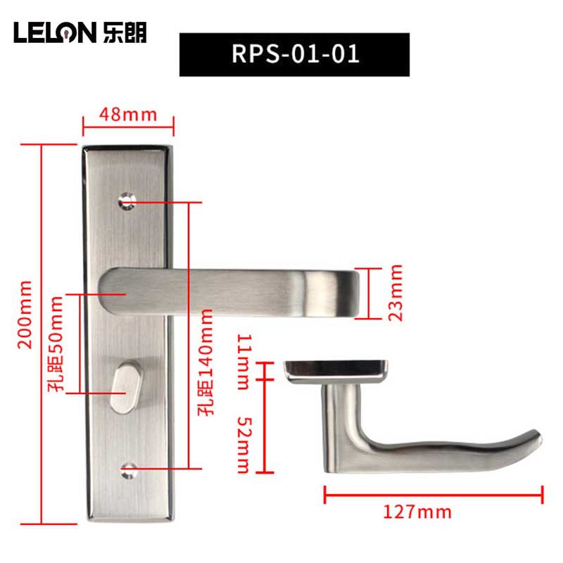 Cerradura de la puerta del dormitorio interior cuarto de baño cerradura de la puerta de madera maciza 304 panel de la puerta de acero inoxidable cerradura Universal