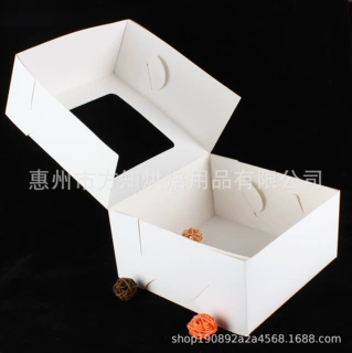 批发烘焙工具生日蛋糕包装盒8/10/12寸食品级透明开窗方形打包盒