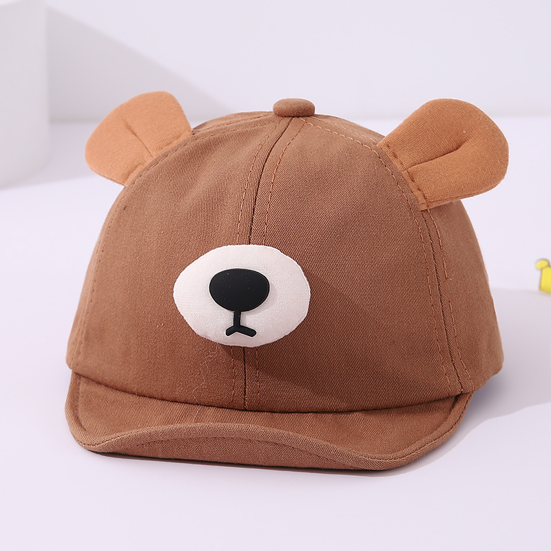 Three-dimensional Nose Bear Net Baseball-Caramel Color