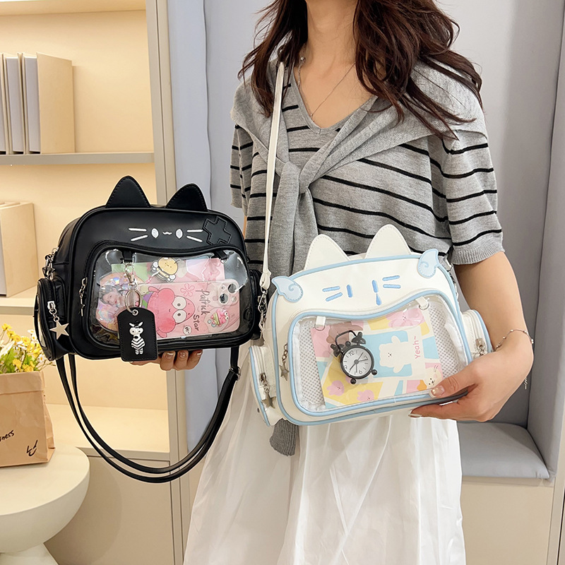 Cross-Border Trendy Cat-Themed Versatile Mechanical Cat Backpack 2026 Cute Girl Large Capacity Double Shoulder Bag