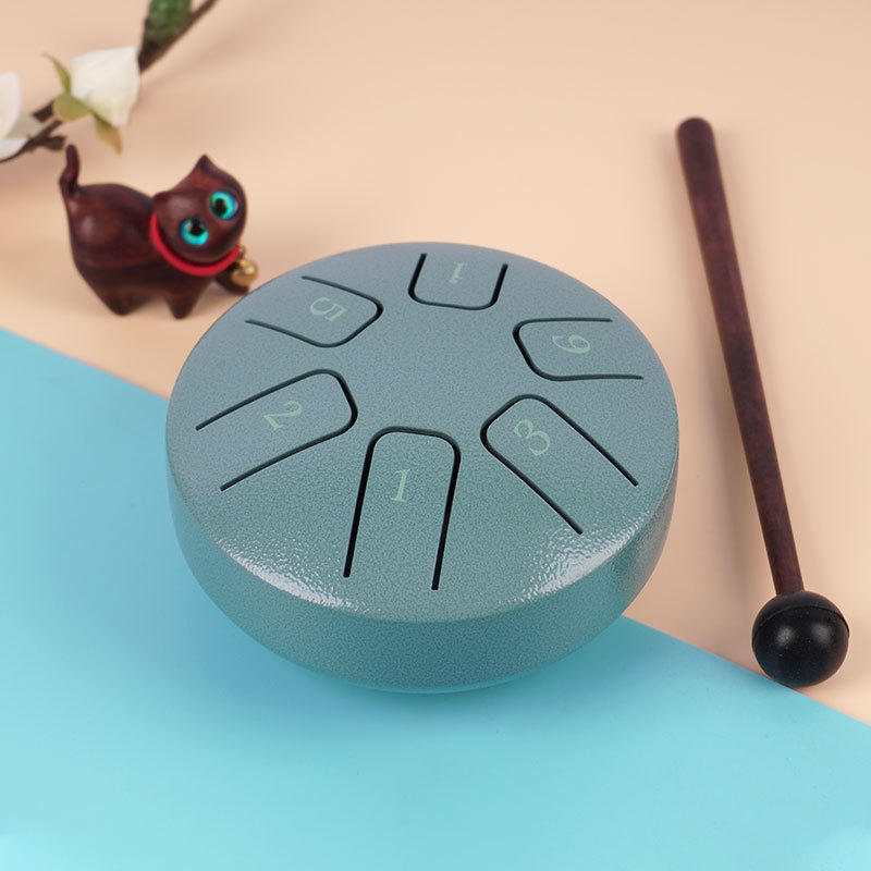 Mini tambor hueco 3,8 pulgadas tambor de lengua de acero de 6 tonos juguetes educativos fuente de instrumentos de percusión para niños fábrica transfronteriza exclusiva