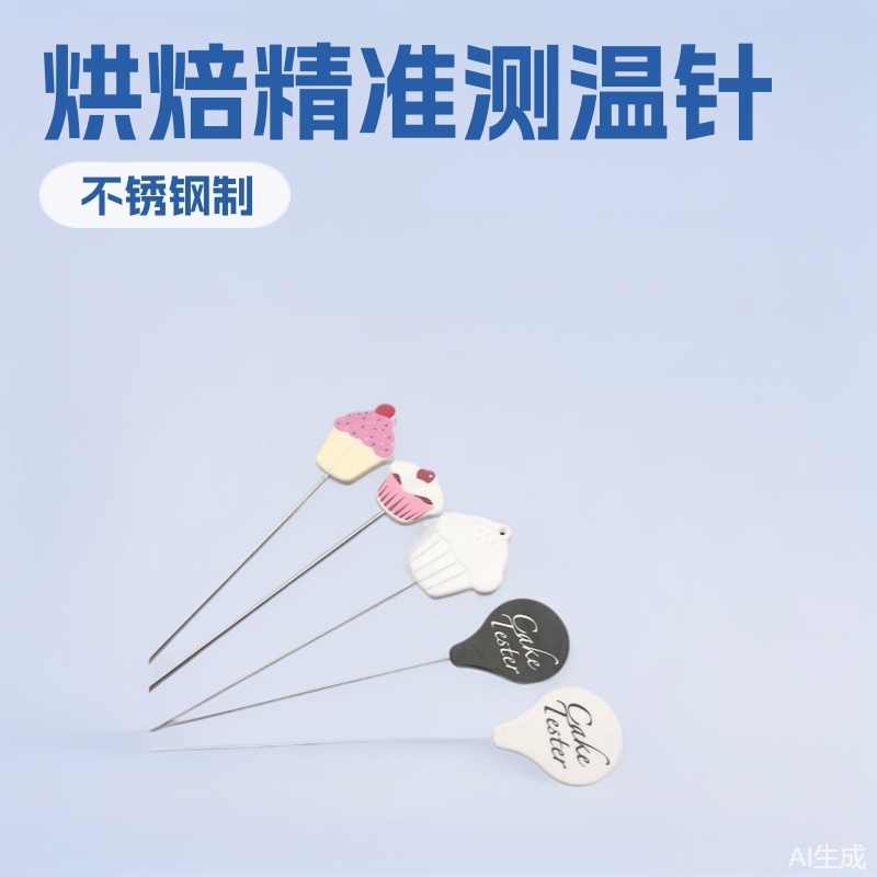 不锈钢蛋糕测试针温度计探测器饼干烤熟烘焙DIY工具烤针