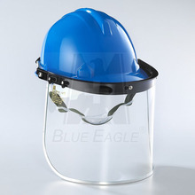 蓝鹰安全帽防护面屏抗冲击防化学泼溅耐高温透明打磨电焊面罩面屏