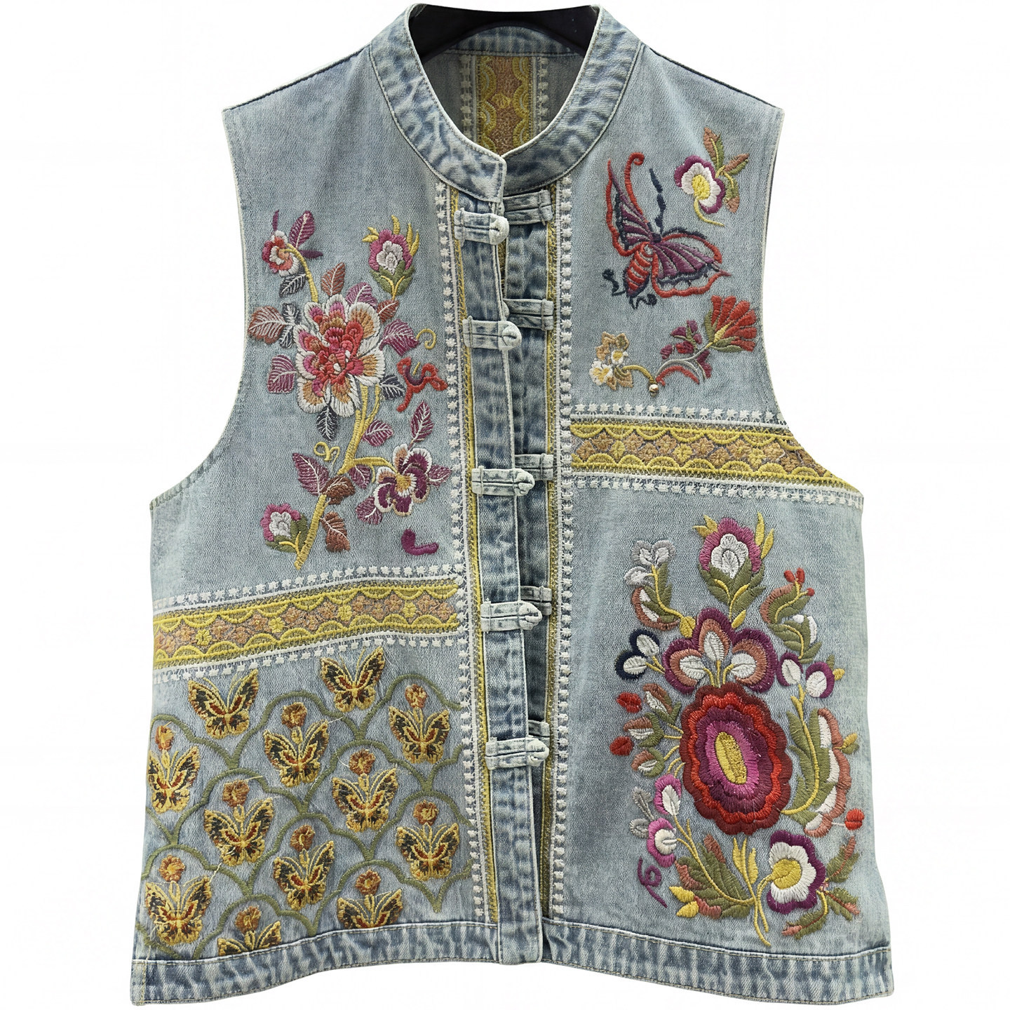 Europa bordado chaleco de vaquero mujer 2026 primavera y otoño nuevo estilo suelto delgado estilo antiguo hacer vieja camisa sin mangas image 5