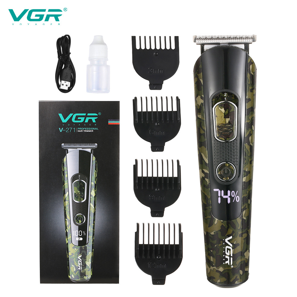 Vgr Cross-border New Product Electric Fader Portable Small Home Appliance LED Shaving Head Electric Hair Clipper New Hair Clipper V-271