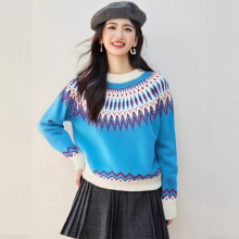 中国民族风长袖针织毛衣2025秋冬新款费尔岛撞色提花软糯加厚外套