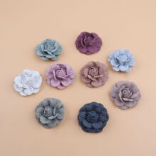 仿超千皮花韩版牛仔花定型花diy手工花朵头花手工发饰假花厂家