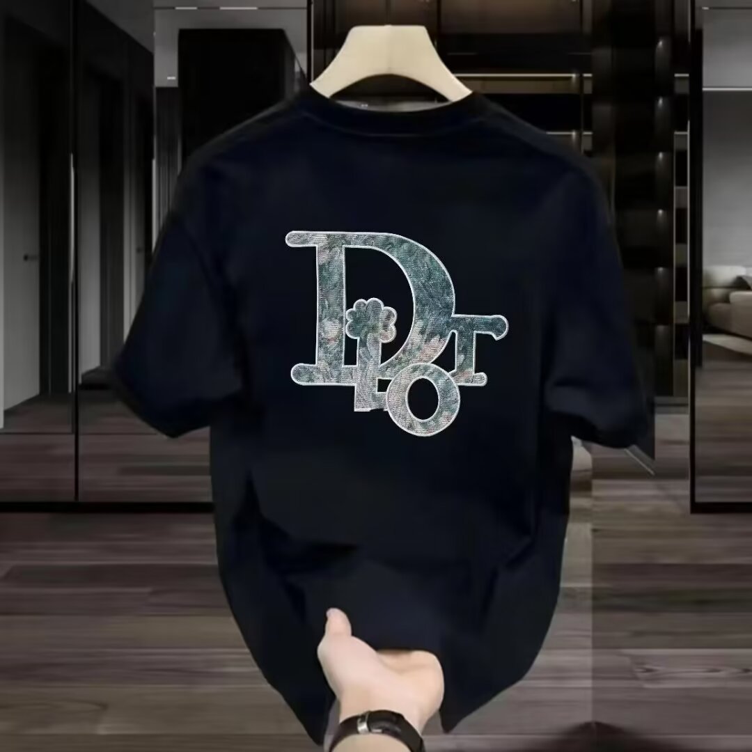 2024夏の新製品花卉アルファベットプリント半袖男性ネットレッドtシャツ通気上着男