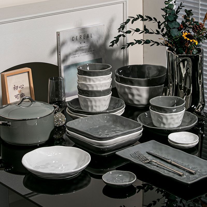 Scandinavian Accessible Luxury Tableware High-End Dishware Set Ceramic Household High-Value 2023 New Bowls, Plates, Dishes and Tableware