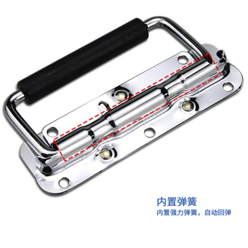 304 stainless steel folding handle furniture handle industrial small handle tool box folding spring bag handle