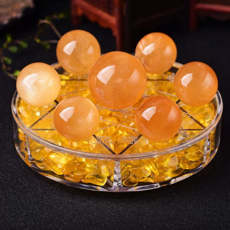 Натуральный желтый хрустальный шар семь звезд массив Рог изобилия украшения офиса открытие подарок вход дома украшения ремесла