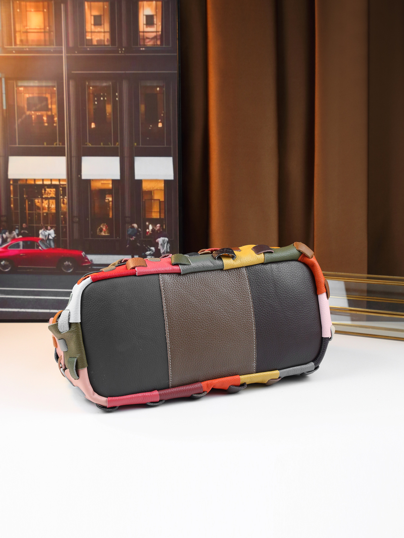 Woven Leather Patchwork Women's Handbag Large Shoulder Crossbody Bag_voghion.com