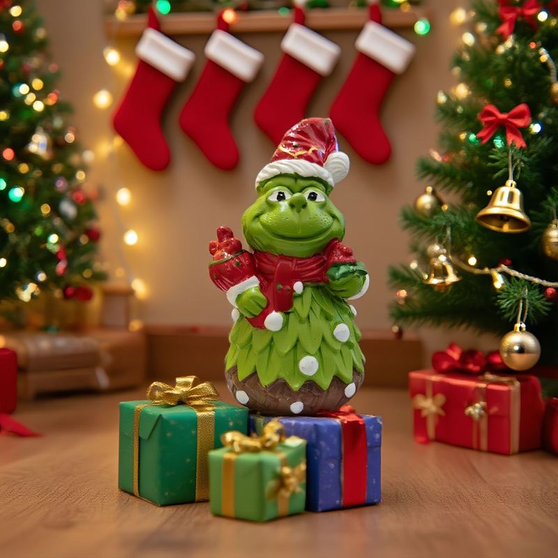 国境を越えた新しいクリスマス老人グリーン奇祝日景観緑雪だるま雰囲気配置装飾家飾り品|undefined