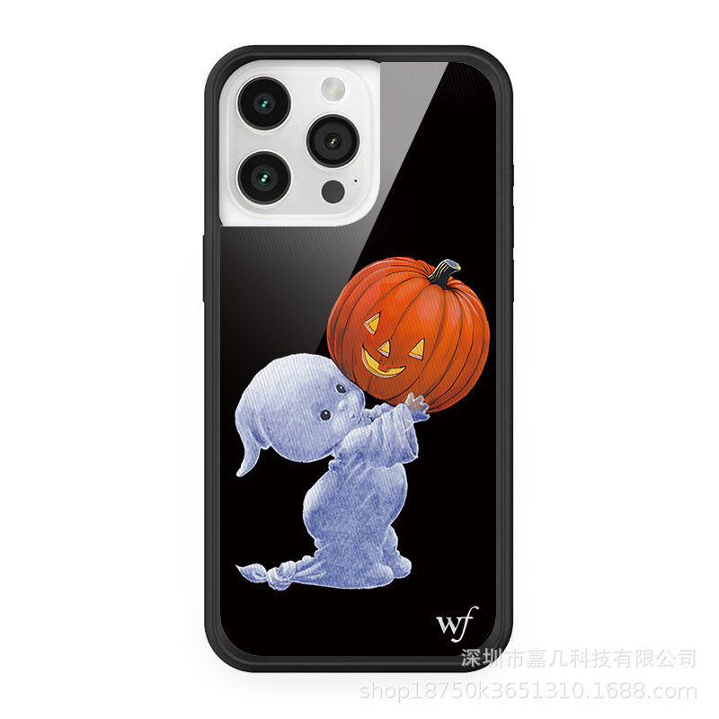 Wf Halloween Pumpkin Little Ghost Collaboration European and American Fashion iPhone 16 Pro Max Apple 15 Phone Case 17