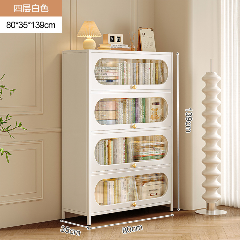 Librería de acero con puerta de armario, armario a prueba de polvo, armario de almacenamiento, armario de exhibición para el hogar para niños, armario de almacenamiento contra la pared, estantería de piso a techo