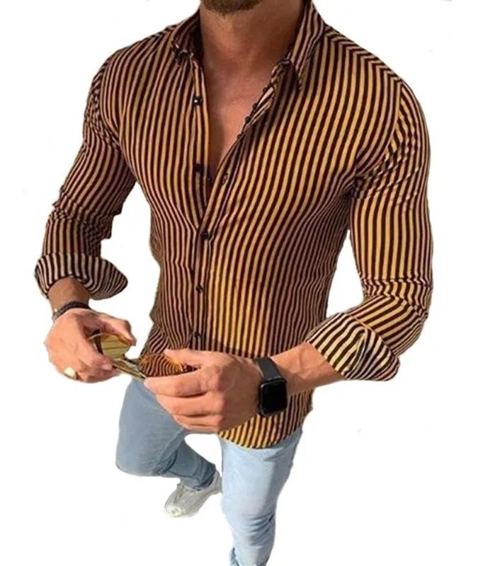 Europa y América primavera nuevo tigre comercio exterior transfronterizo hombres camisa de impresión digital 3D camisa de manga larga para jóvenes hombres