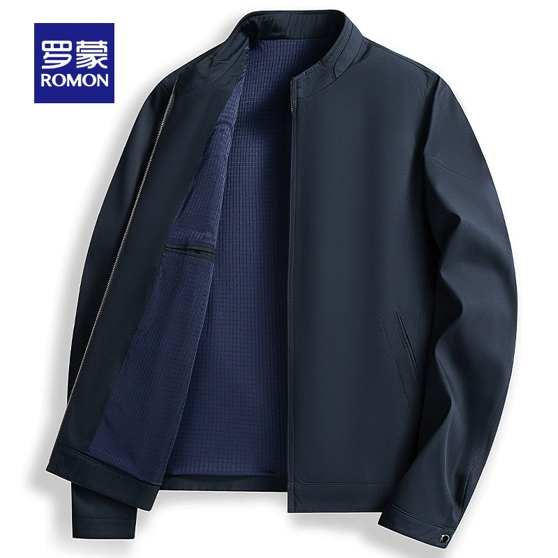 Мужская куртка Romon для мужчин среднего и старшего возраста, большой размер, папина куртка, новая весенняя коллекция 2025 года, деловой стиль, куртка с воротником-стойкой для мужчин