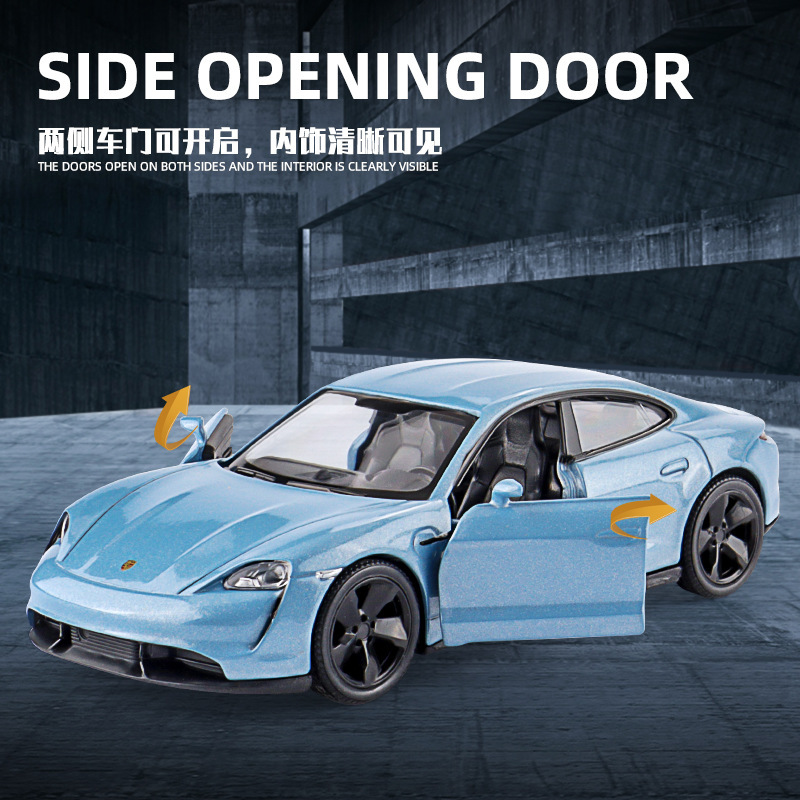 Authentic 1:36 Porsche Taycan Artificial Double-Door Coupe Alloy Car Model Kidsren's Toy Car
