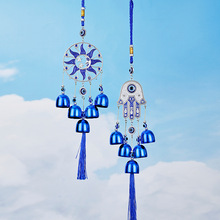 跨境复古恶魔之眼风铃欧美蓝眼睛饰品挂件家居装饰金属铃铛挂饰厂
