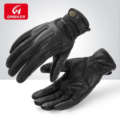 Equipment, Men's and Women's Retro – Motorcycle Safety Supplies - 304-black-breathable-model-imported-sheepskin-soft-and-comfortable-s
