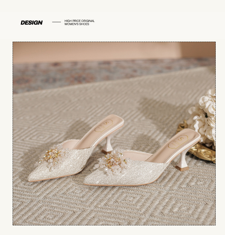 Spring non tiring single shoes, high heels, slim heels, high-end feel, niche design feel, and toe sandals for women_voghion.com