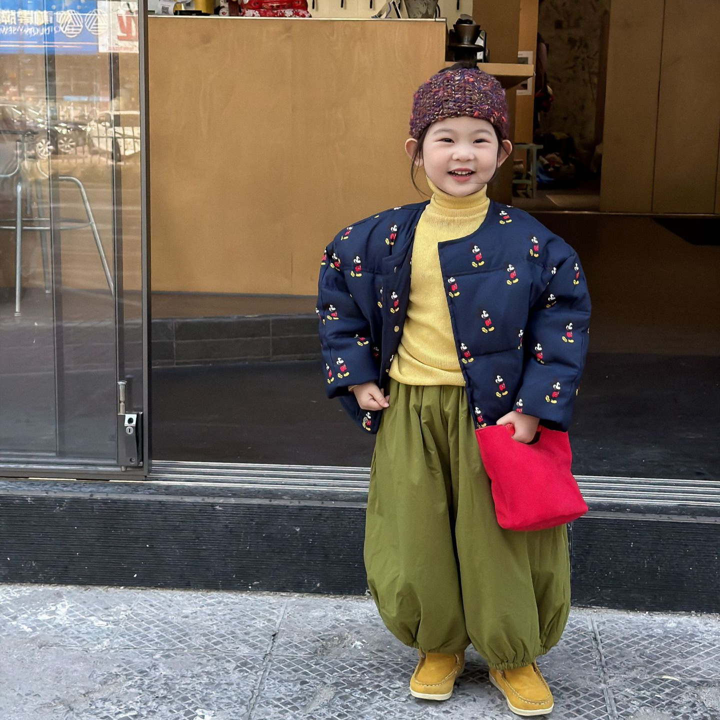 2025冬季新款童装 韩版童装 女童卡通印花棉衣 时尚短款面包服
