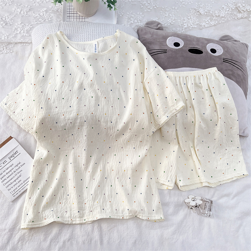 Factory direct-pajamas female summer clouds cotton Korean cartoon sweet cute student pullover crew neck ins wind explosions