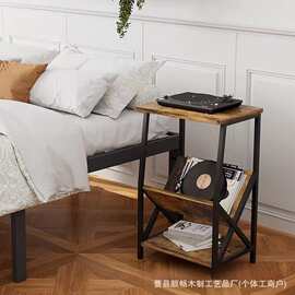 跨境客厅卧室书房唱片机边桌置物架支架工厂直销复古CD唱片摆放架