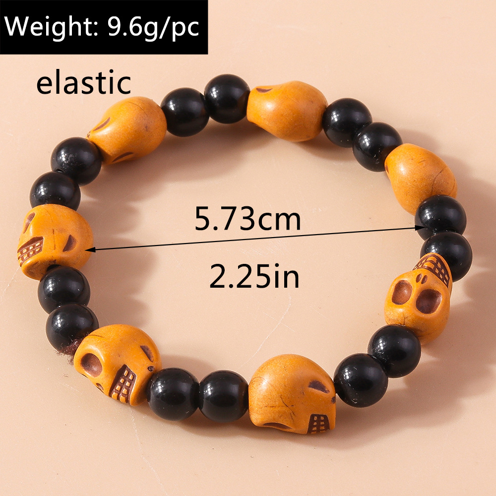 Halloween Beaded Bracelet Set Skull Pumpkin Personality Fun String Bracelet Accessories_voghion.com
