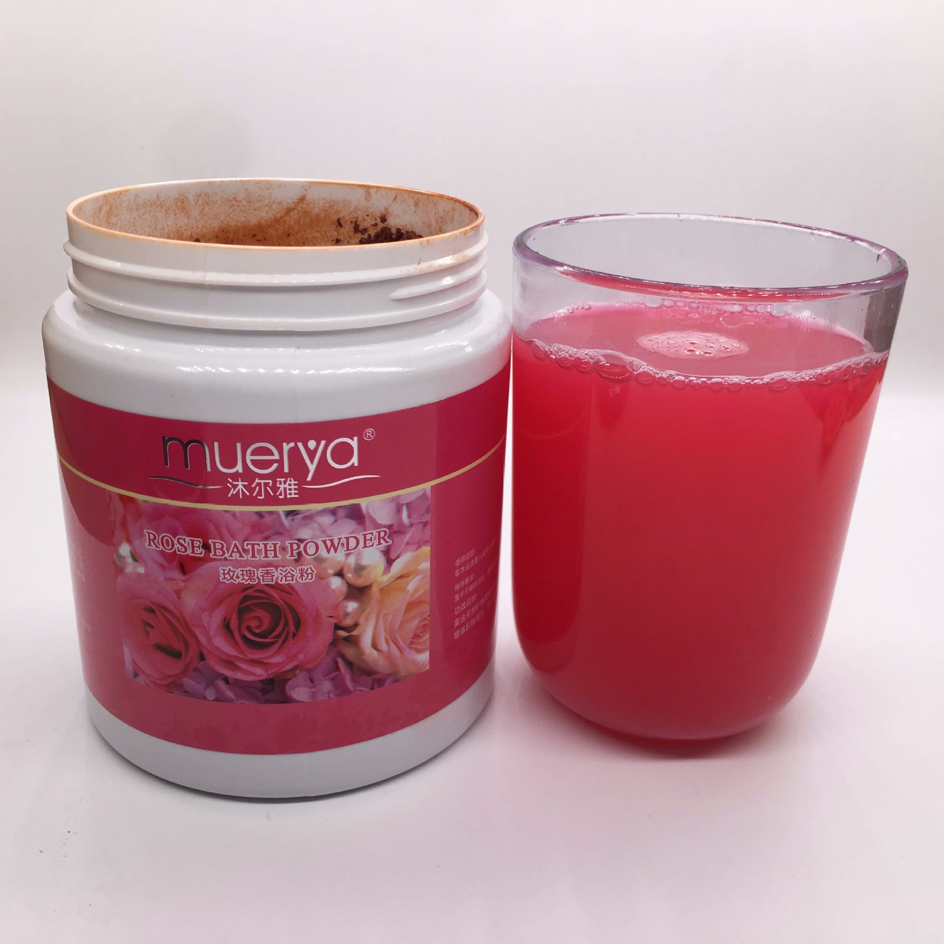 沐爾雅玫瑰花浴粉1000g瓶裝泡澡泡腳木桶溫泉足浴美容院酒店spa用