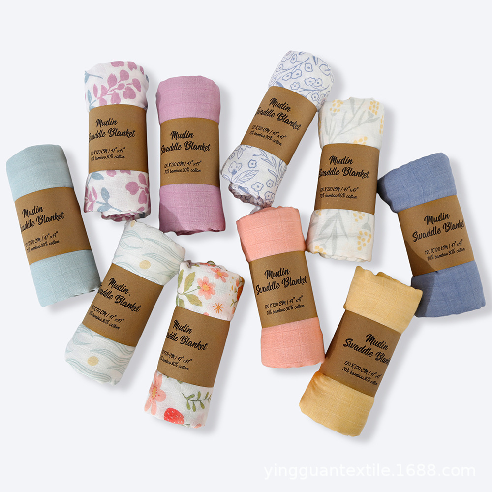 Baby Muslin Bamboo Cotton Swaddle Blanket, Summer Wrap for Newborns, Class a Newborn Blanket, Delivery Room Swaddle