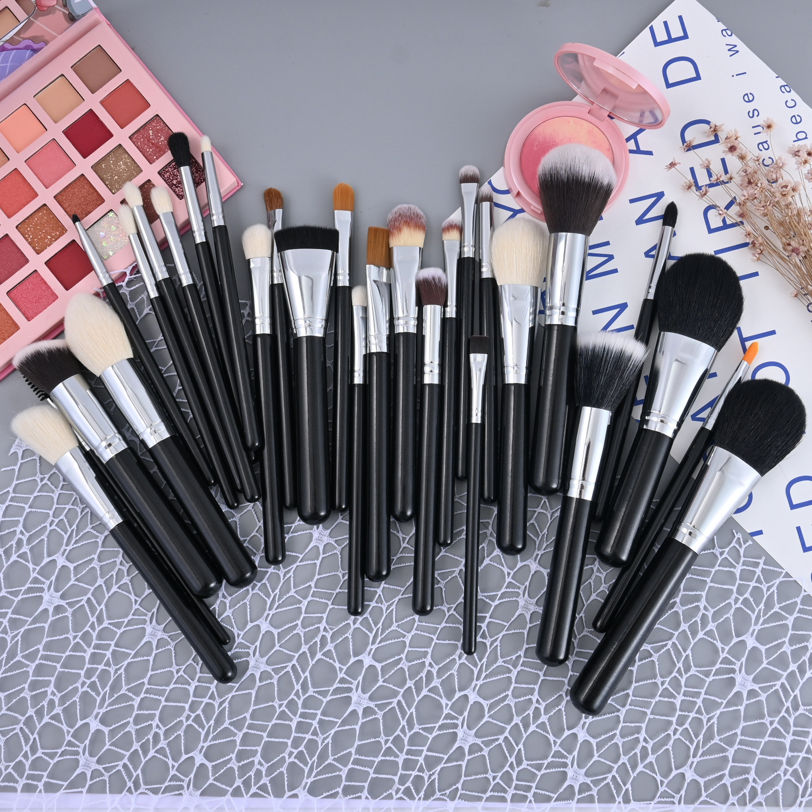 Zonia 20 piezas/15 piezas/30 piezas/42 piezas/24 piezas juego de pinceles de maquillaje cepillo de polvo suelto de pelo de animal venta directa transfronteriza