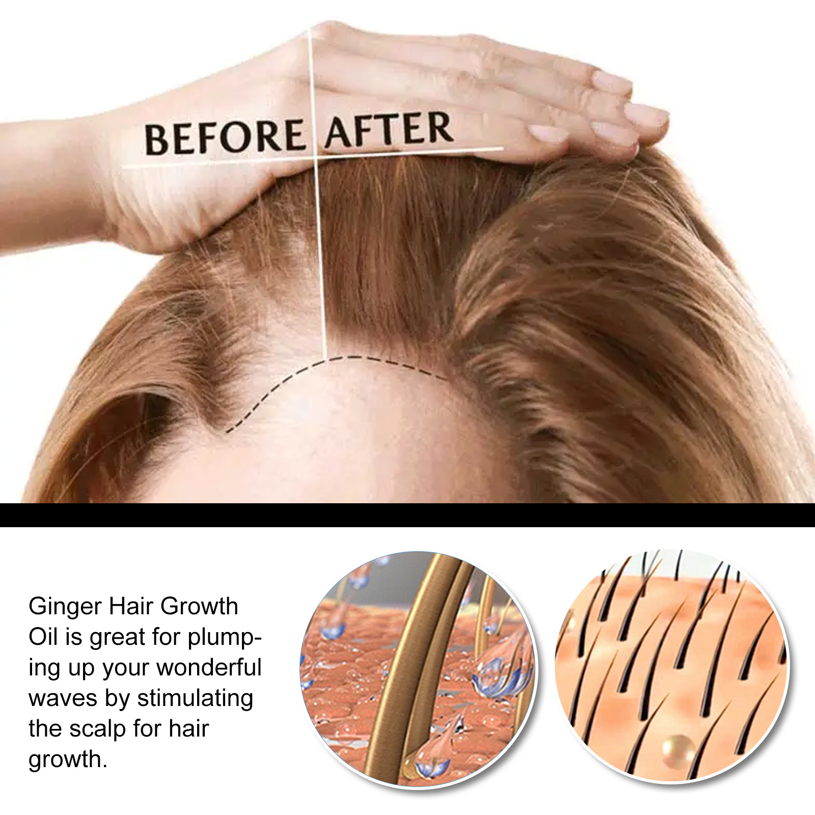 EELHOE Óleo Essencial Longo Denso Suave Seda Gengibre Essência Condicionador de Cabelo_voghion.com